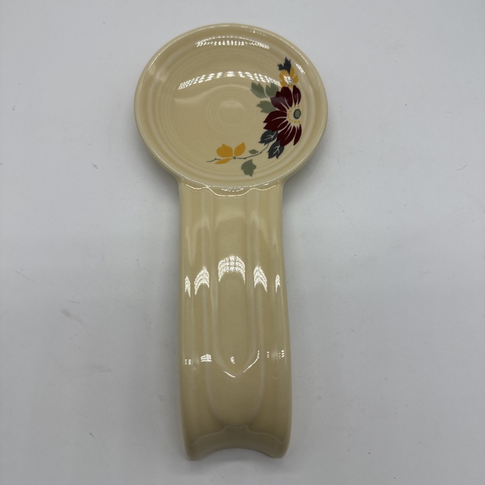 Fiesta Claret Clematis Spoon Rest in Ivory | Fiestaware HLCCA Exclusive Retired